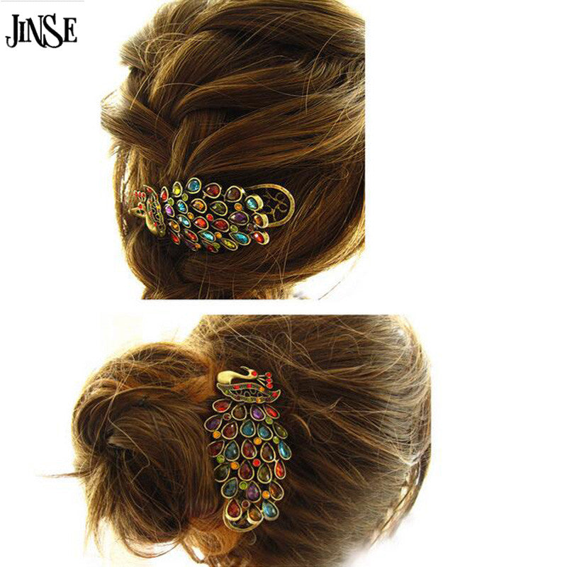 Peacock Hairpin Barrette Hair Clip